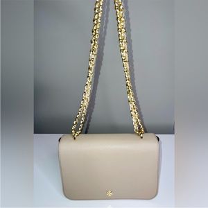 Tory Burch - French Grey Leather - Emerson Adjustable Shoulder Chain Strap Bag